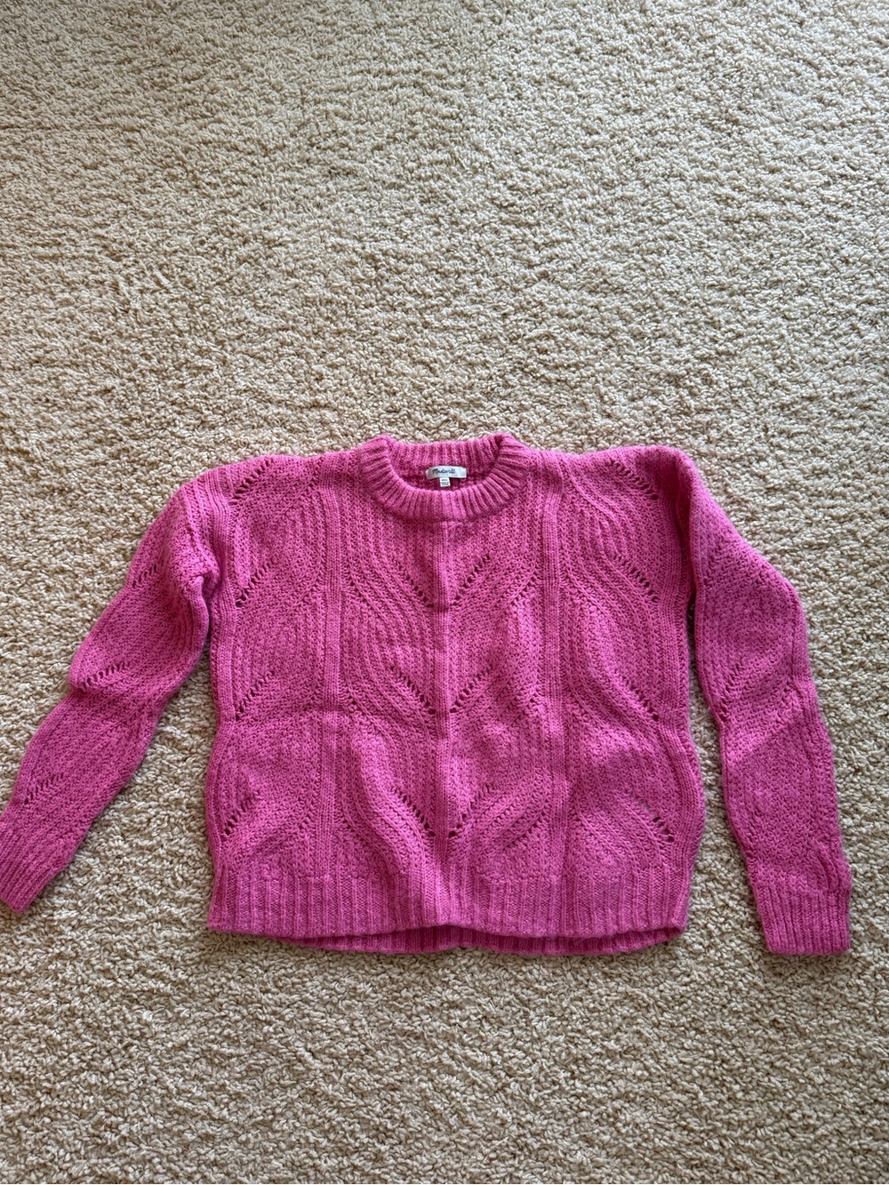 Madewell Pink Knit Crewneck Sweater